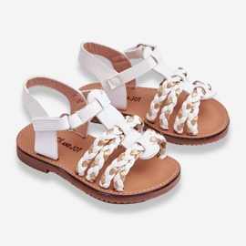 Sandalias Infantiles Velcro Con Rayas Blanco Sammy 2 Sandalias Infantiles Velcro Con Rayas Blanco Sammy 2