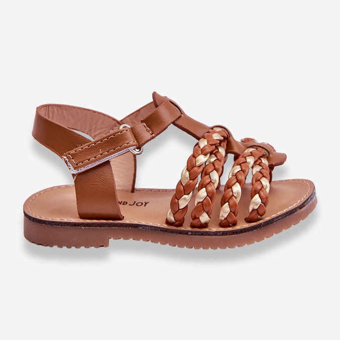 Sandalias Infantiles Con Tiras Velcro Marrón Sammy 1