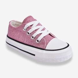 Zapatillas Infantiles Con Cordones Rosa Sucio Wella rosado 4