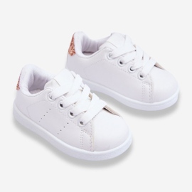 FR1 Deportivas Infantiles Blanco y Oro Rosa Brillo 2