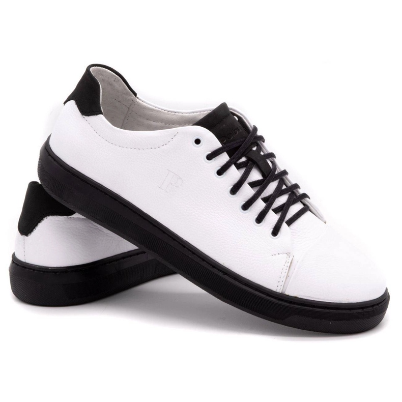 Polbut Zapato piel hombre 2109 blanco con negro 4