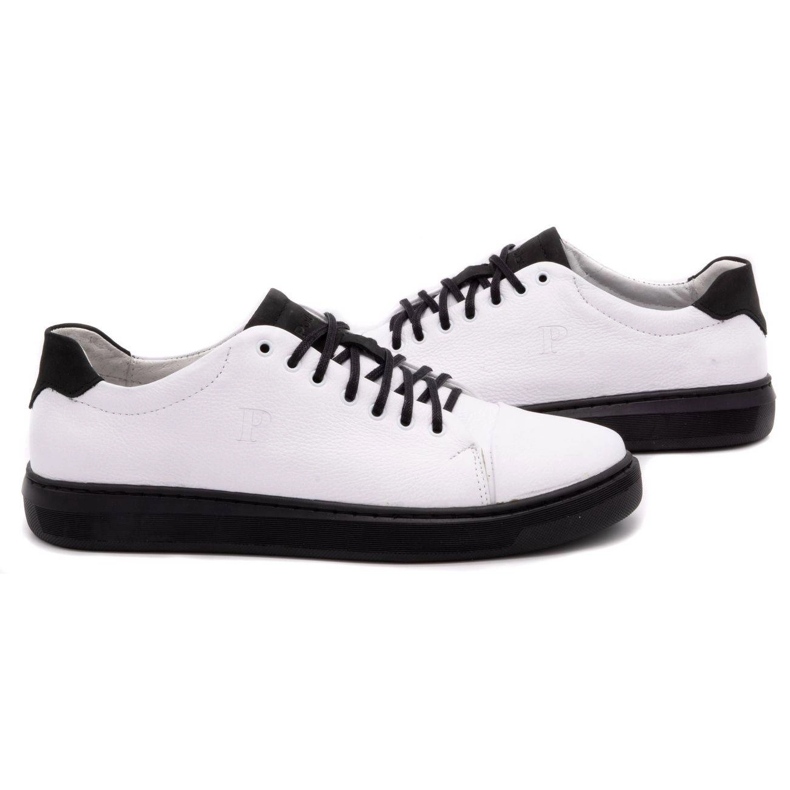 Polbut Zapato piel hombre 2109 blanco con negro 5