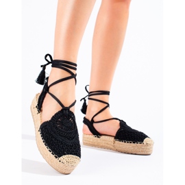Alpargatas negras con plataforma de Shelovet boho negro 1