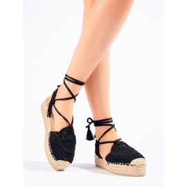 Alpargatas negras con plataforma de Shelovet boho negro 3