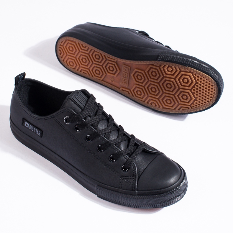 Deportivas negras de hombre fabricadas en piel ecológica Big Star KK174009 negro 1