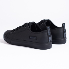 Deportivas negras de hombre fabricadas en piel ecológica Big Star KK174009 negro 2