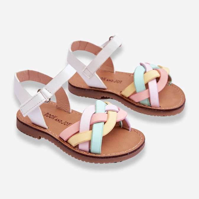 Sandalias Infantiles Velcros Kimmi Multicolor blanco 2