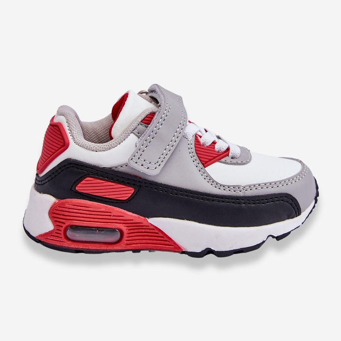 FR1 Deportivas Infantiles de Piel con Plataforma Lori Blanco y Rojo 1