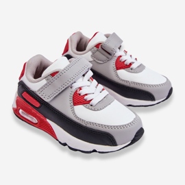 FR1 Deportivas Infantiles de Piel con Plataforma Lori Blanco y Rojo 2