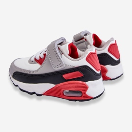 FR1 Deportivas Infantiles de Piel con Plataforma Lori Blanco y Rojo 3