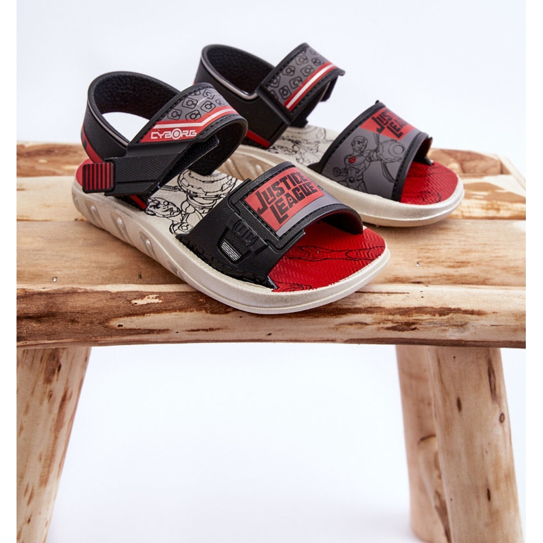 Sandalias Infantiles Grendene Kids JJ385011 Negro y Rojo 2