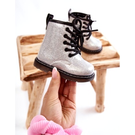 FR1 Botas Infantiles Cálidas Con Cremallera Lacado Plata Goopy 1
