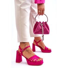 FB2 Sandalias Mujer Plataforma Ante Fucsia Verda rosa 7