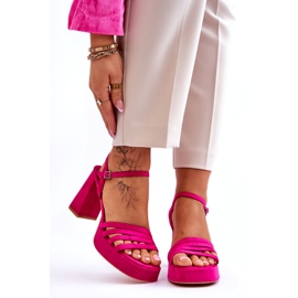 FB2 Sandalias Mujer Plataforma Ante Fucsia Verda rosa 1