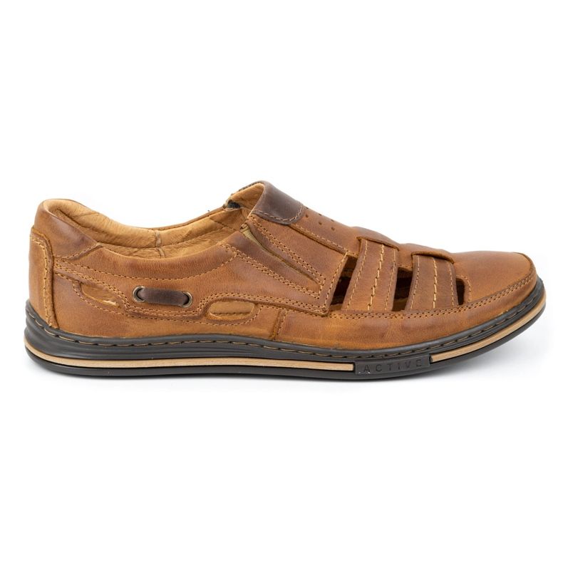 Polbut Zapatos de hombre calados 06 para verano camel naranja 1