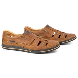 Polbut Zapatos de hombre calados 06 para verano camel naranja 3