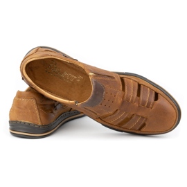 Polbut Zapatos de hombre calados 06 para verano camel naranja 5