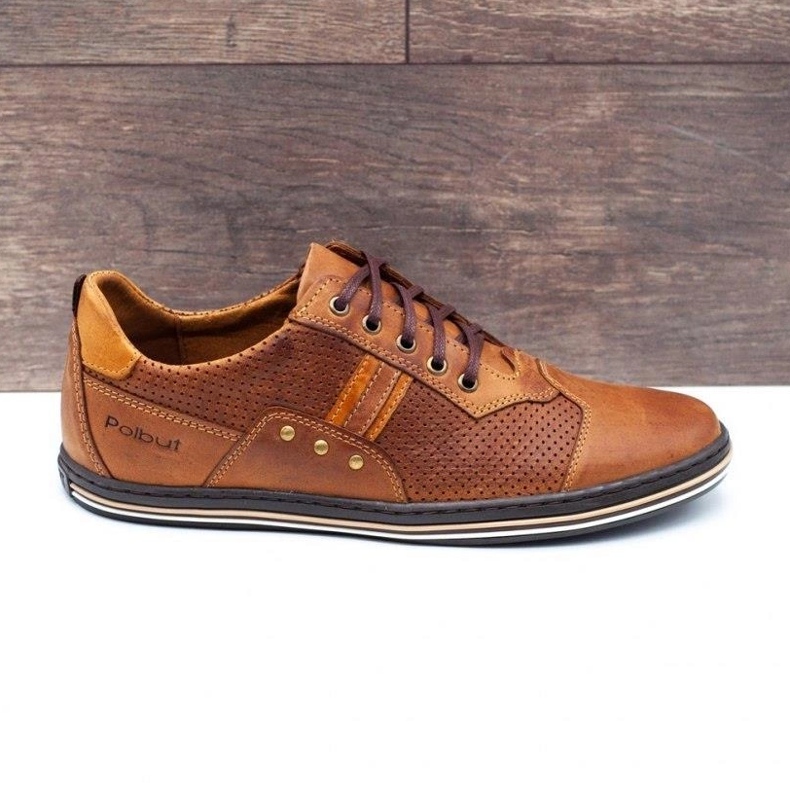 Polbut Zapatos casual de hombre 1801P camel multicolor 1