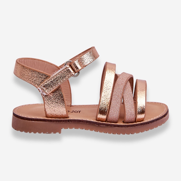 Sandalias Infantiles Con Tiras Oro Rosa Isla dorado 1