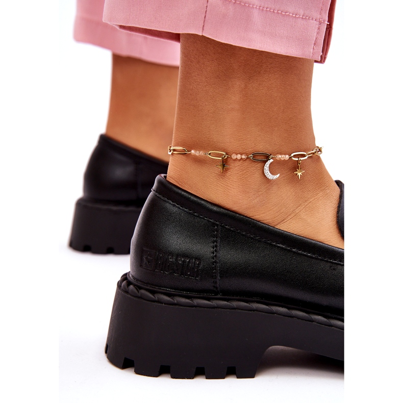 Mocasines Mujer Big Star Cuero Zapatos LL274458 Negro 3