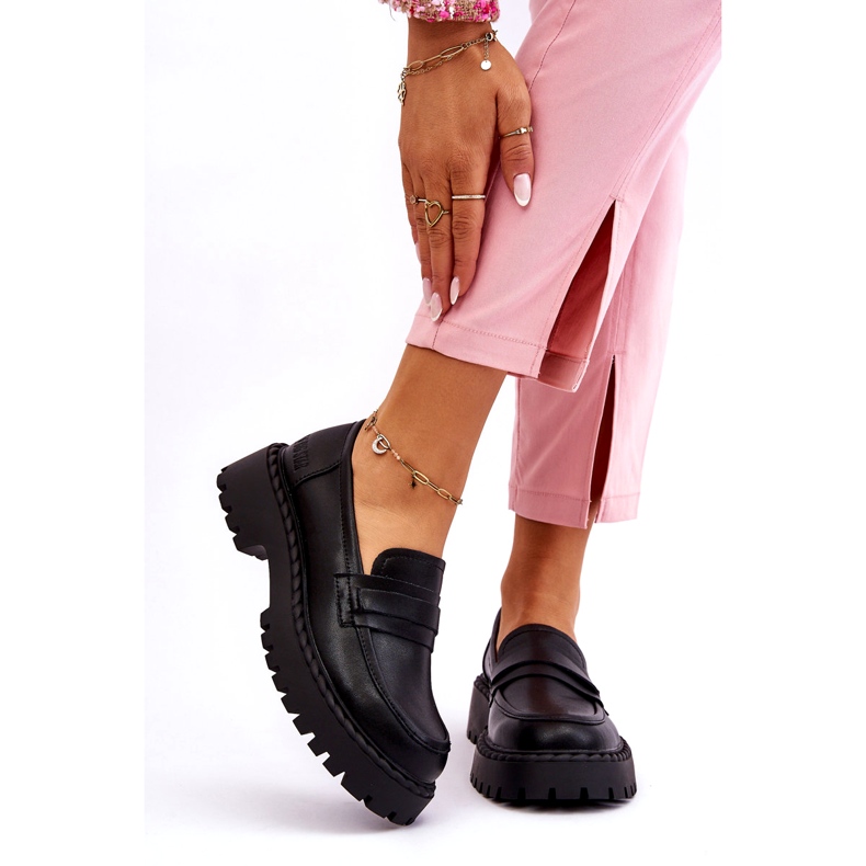 Mocasines Mujer Big Star Cuero Zapatos LL274458 Negro 1