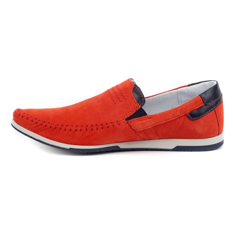 KOMODO Mocasines piel hombre 876 rojo 1