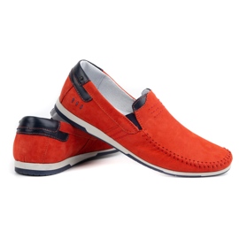 KOMODO Mocasines piel hombre 876 rojo 5