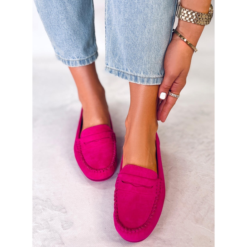 Mocasines mujer Anaya ante fucsia rosa 2