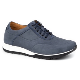 Olivier Zapato casual hombre piel 902KNT nubuck azul marino 2