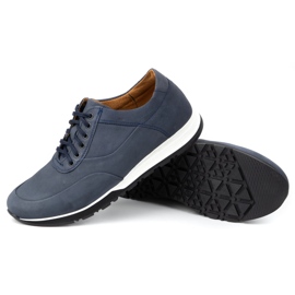 Olivier Zapato casual hombre piel 902KNT nubuck azul marino 4