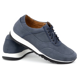 Olivier Zapato casual hombre piel 902KNT nubuck azul marino 5