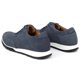 Olivier Zapato casual hombre piel 902KNT nubuck azul marino 6