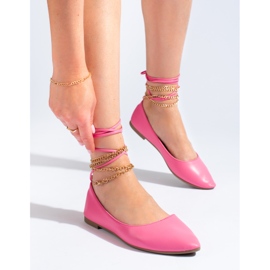 Bailarinas de mujer Shelovet rosas con cadenas rosado 2