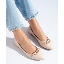 W. Potocki Bailarinas de mujer beige con cadena Potocki en punta 1 W. Potocki Bailarinas de mujer beige con cadena Potocki en punta 1