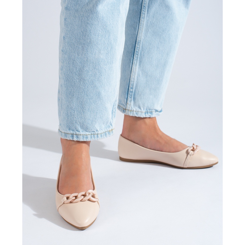 W. Potocki Bailarinas de mujer beige con cadena Potocki en punta 2 W. Potocki Bailarinas de mujer beige con cadena Potocki en punta 2