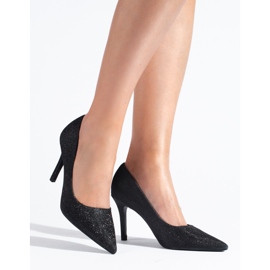 Zapatos de salón de mujer Shelovet negros con purpurina 1