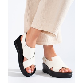 Sandalias mujer cuña Shelovet blanco 2