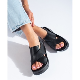 Sandalias cuña mujer Shelovet negras negro 1