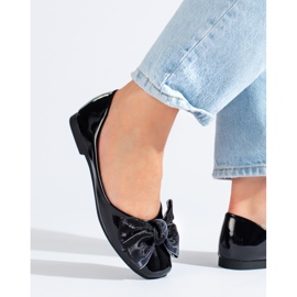 Bailarinas Shelovet lacadas en negro con lazo 1 Bailarinas Shelovet lacadas en negro con lazo 1