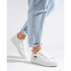 Deportivas blancas con plataforma Shelovet blanco 1