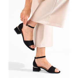 Sandalias negras de tacón bajo Shelovet negro 3