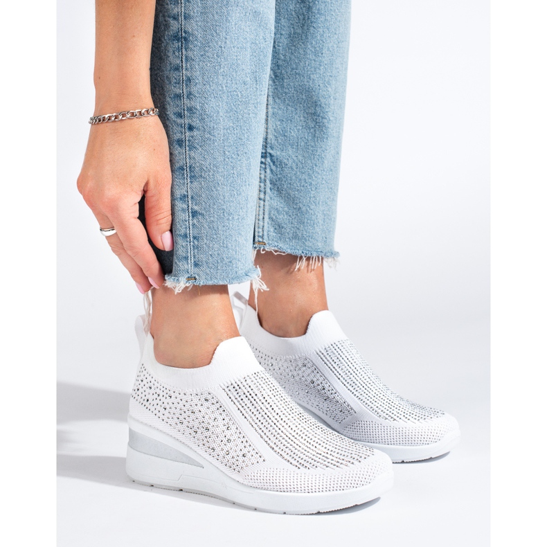 Shelovet Deportivas cuña textil blanco 1