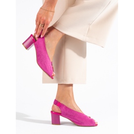 Sandalias mujer tacón Shelovet rosa rosado 2