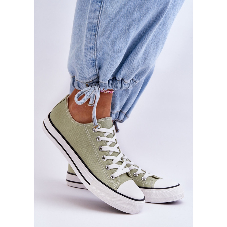 FR1 Zapatillas bajas clásicas para mujer Vegas verde claro 2