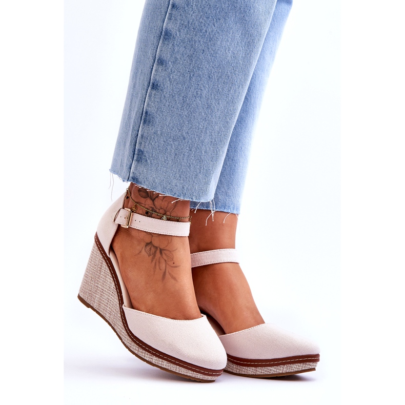 PS1 Sandalias Clásicas Mujer Cuña Beige Malani 7