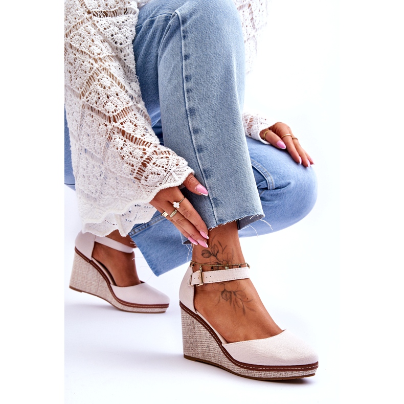 PS1 Sandalias Clásicas Mujer Cuña Beige Malani 5