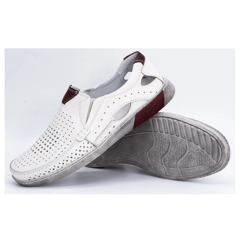 Olivier Mocasines hombre piel calada 937MP blanco 3