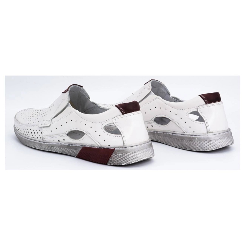 Olivier Mocasines hombre piel calada 937MP blanco 5