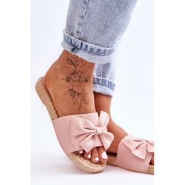 FK1 Zapatillas de mujer de moda con un lazo Estera rosa. rosado 3