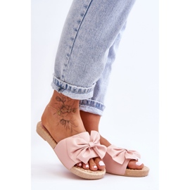 FK1 Zapatillas de mujer de moda con un lazo Estera rosa. rosado 4